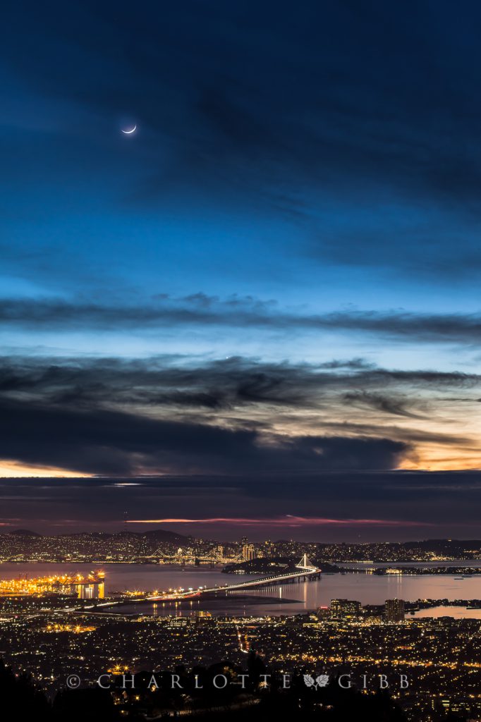 Moon Setting Over The Bay