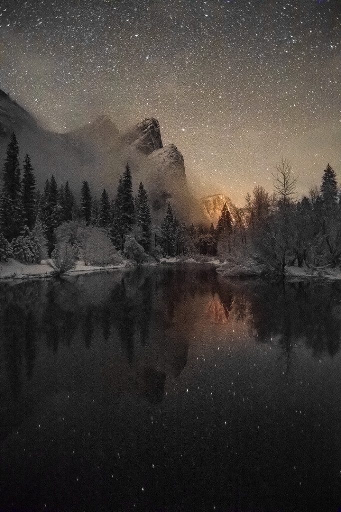 "Three Brothers Under a Starry Sky", January 31, 2016, Yosemite